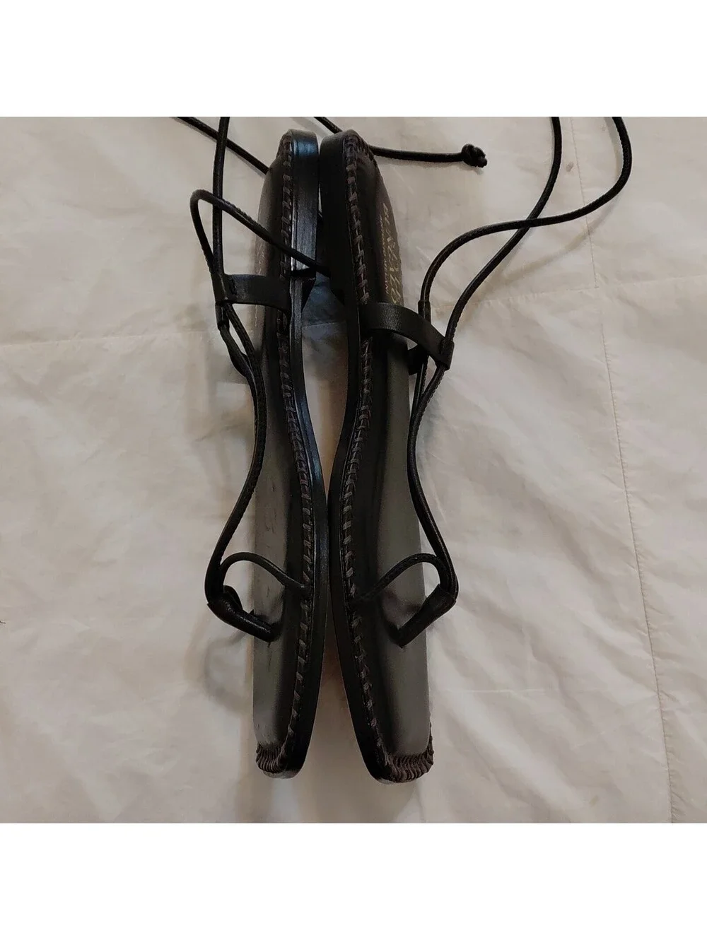 The Style Bungalow Women's Size 8 Sandals Blk Leather EUC #1028